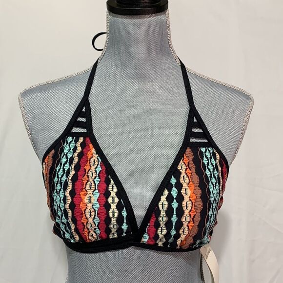 🟢 3for $20 ELLA MOSS The Dreamer multicolor bikini top removable pad NWT sz L - Picture 1 of 11
